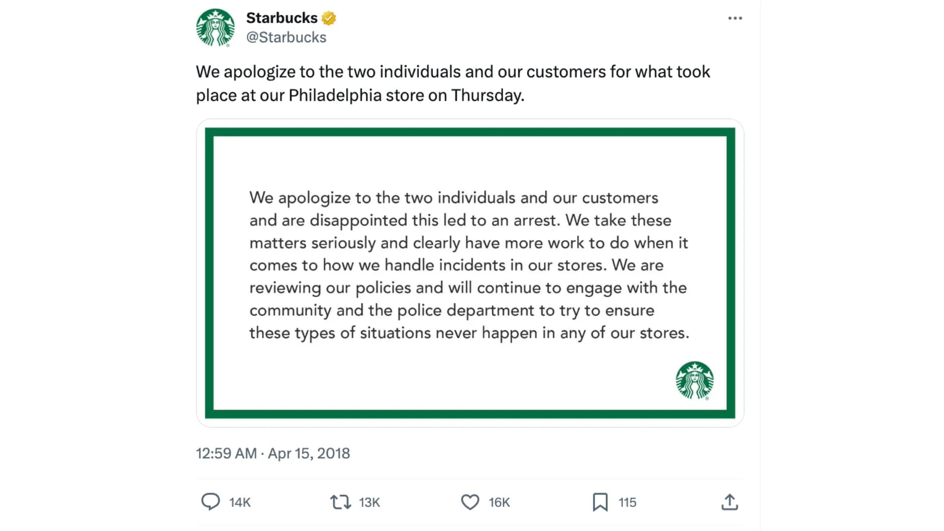 圖片來源:Starbucks twitter
